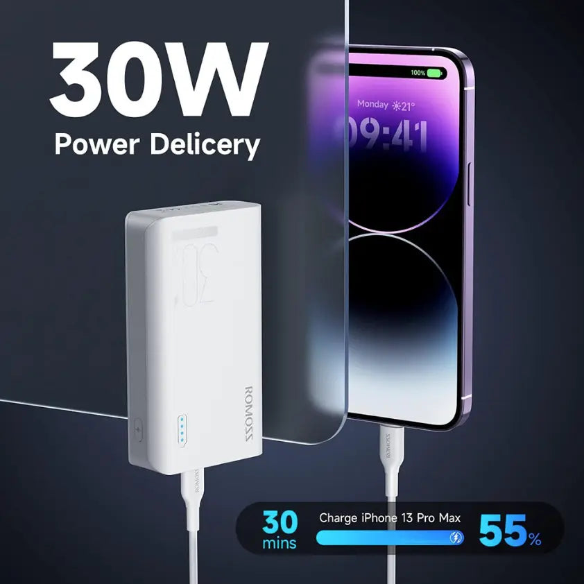 30W Fast Charging Portable Power Bank