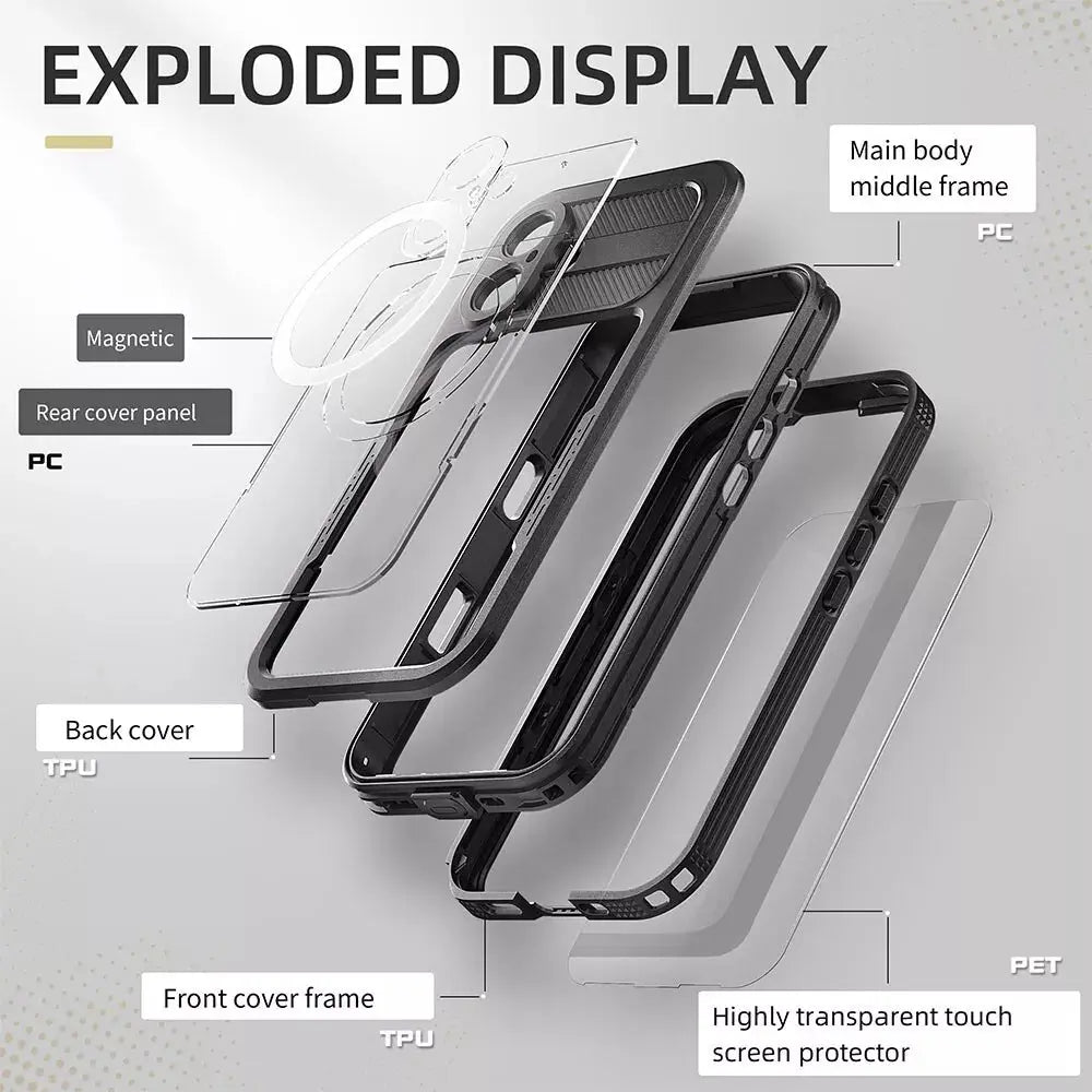 Waterproof MagSafe Case for iPhone 14 / 15 / 16 Series