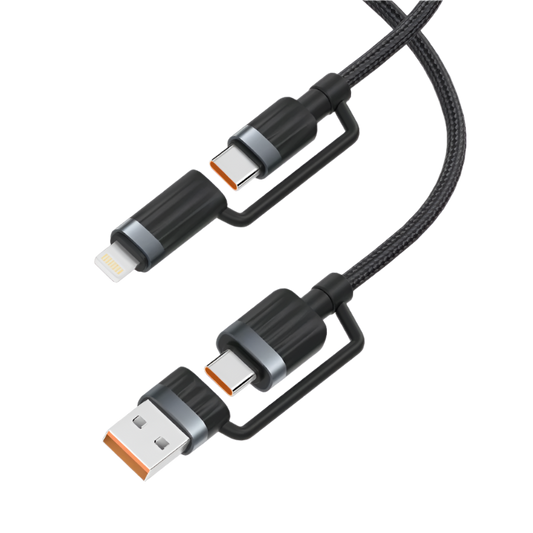 iQuick 4-in-1 Fast Charging Cable - USB-C, Lightning, 100W