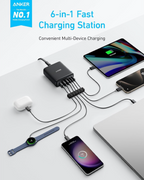 112W Fast Charger with USB-C Ports, Multi-Device Power anker 3 usb 3 usb c ports