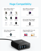 112W Fast Charger with USB-C Ports, Multi-Device Power anker 3 usb 3 usb c ports