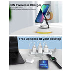 3-in-1 Wireless Charger with LED Ambient Light