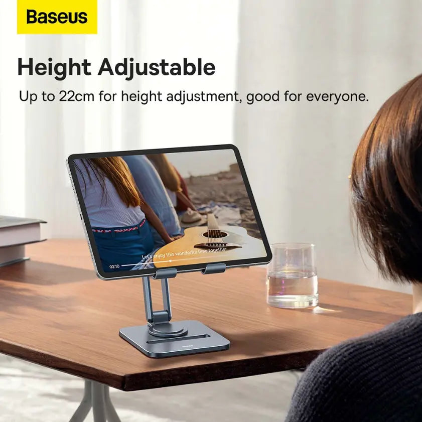 360 Rotating Foldable Metal Stand for Smartphones, Tablets & Laptops