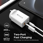 45W Dual USB-C USB-A Power Adapter