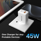 45W Dual USB-C USB-A Power Adapter