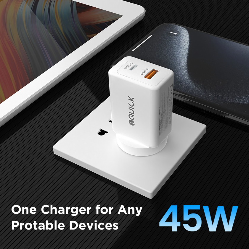 45W Dual USB-C USB-A Power Adapter