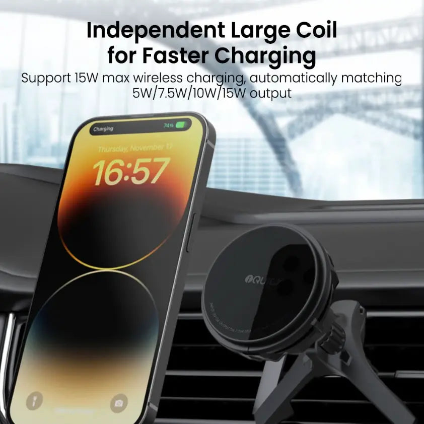 MagSafe Wireless Charging Car Mount (Dashboard, Windshield & Air-Vent)