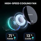 MagSafe Wireless Charging Car Mount with Cooling System
