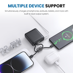 Mini Power Bank 10000mAh with Built In Cables 22.5W
