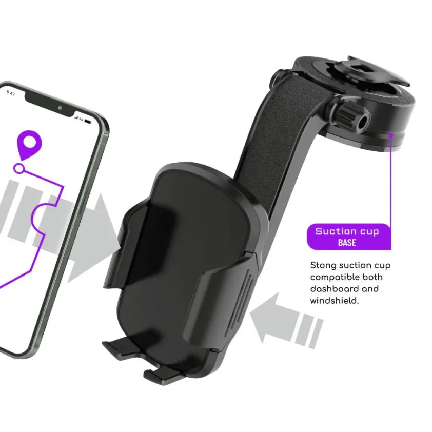 Phone Bracket Car Mount (Dashboard, Windshield & Air-vent)