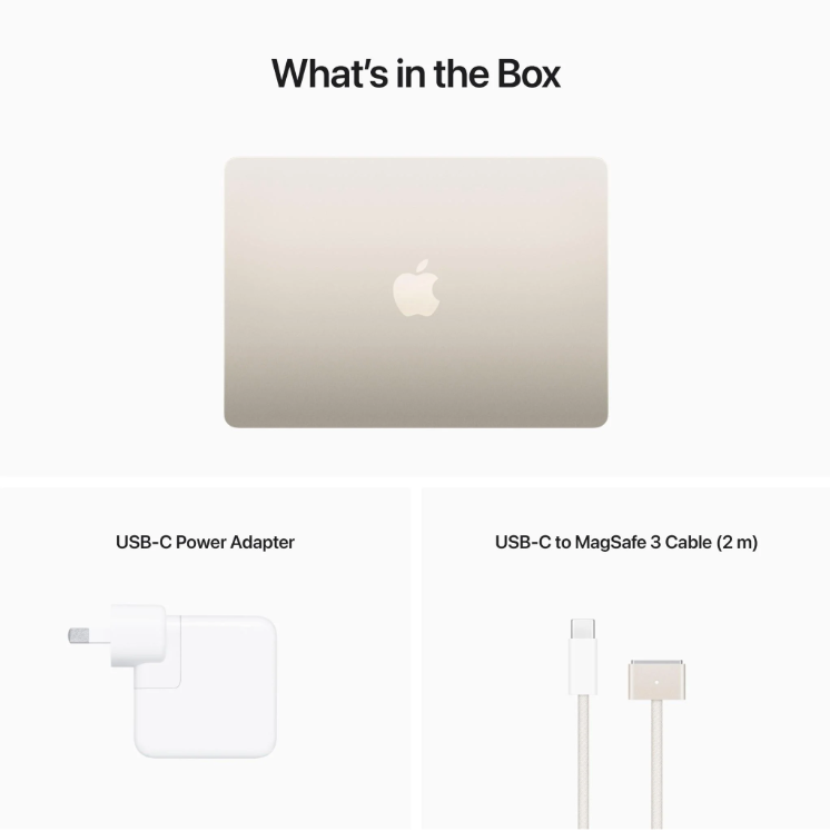 Pre-Owned MacBook Air (2022) 13.6" - M2 16GB 256GB - Starlight - Excellent Condition