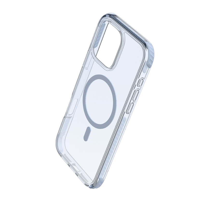 REDEFINE clear iPhone 15 16 17 MagSafe case with reinforced corners and 13ft drop protection echo wave