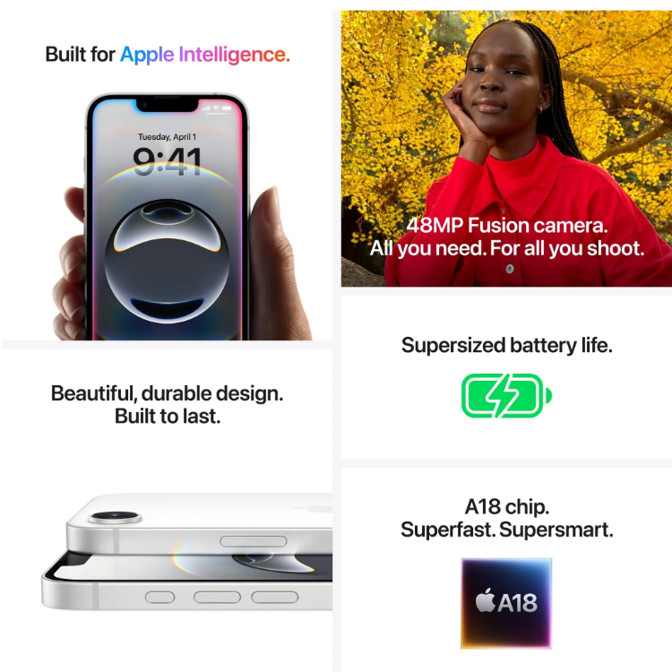 Refurbished iPhone 16e - 128GB - Black - Unlocked - ★★★☆☆ Good