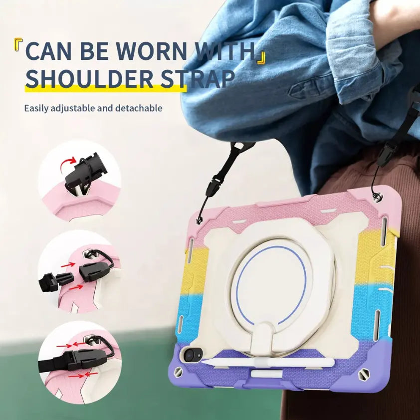 Shockproof Armor Case for iPad Series (with Rotating Stand)
