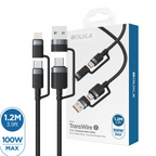 iQuick 4-in-1 Fast Charging Cable - USB-C, Lightning, 100W